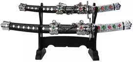 Mysticallstm Mayer Chess Samurajų Katana Laiškų Atidarytuvų Rinkinys su Stovu, 2 vnt