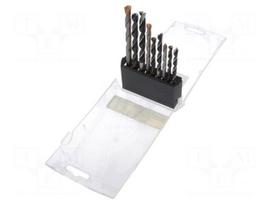 Drill set | Application: concrete,wood,metal | Pcs: 9 | Mat: steel