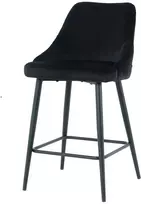 Re Stock Furniture Aksominė pusbario kėdė „Deka“, juoda