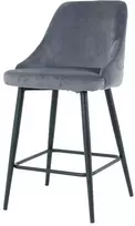Re Stock Furniture Aksominė pusbario kėdė „Deka“, pilka