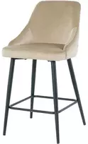 Re Stock Furniture Aksominė pusbario kėdė „Deka“, smėlio spalvos