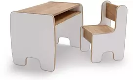Stalas ir kėdė balta / oak craft auksinis