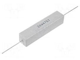 Resistor: wire-wound | cement | THT | 47Ω | 20W | ±5% | 13x13x60mm