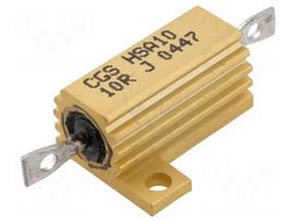 Resistor: wire-wound | with heatsink | screw | 10Ω | 16W | ±5% | 50ppm/°C
