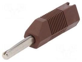 Plug | 4mm banana | 16A | 50VDC | brown | for cable | 2.5mm2