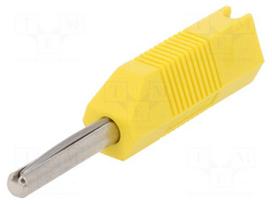 Plug | 4mm banana | 16A | 50VDC | yellow | for cable | 2.5mm2