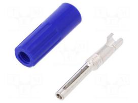 Plug | 4mm banana | 10A | 50VDC | blue | non-insulated | for cable
