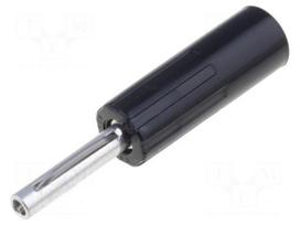 Plug | 4mm banana | 10A | 50VDC | black | non-insulated | for cable