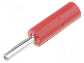 Plug | 4mm banana | 10A | 50VDC | red | non-insulated | for cable | 5.5mm2
