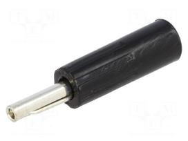 Plug | 4mm banana | 16A | 50VDC | black | non-insulated | for cable