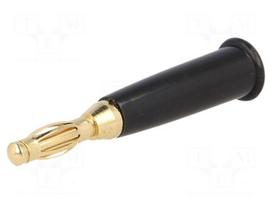 Plug | 4mm banana | 60VDC | black | non-insulated | Max.wire diam: 5mm