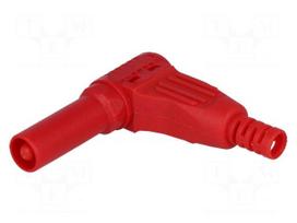 Plug | 4mm banana | 32A | red | insulated | 40mm | for cable