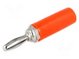 Plug | 4mm banana | 60VDC | red | non-insulated | Max.wire diam: 4.8mm