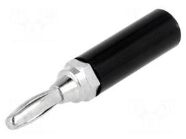 Plug | 4mm banana | 60VDC | black | non-insulated | Overall len: 46mm