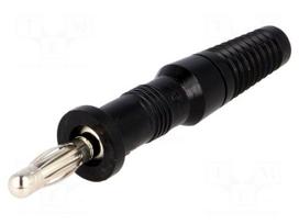 Plug | 4mm banana | 10A | 60VDC | black | non-insulated