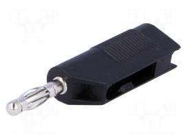 Plug | 4mm banana | 10A | 60VDC | black | Max.wire diam: 4mm