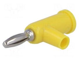 Plug | 4mm banana | 24A | 60VDC | yellow | Connection: 4mm socket | 39mm