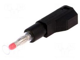 Plug | 4mm banana | 32A | black | insulated,with 4mm axial socket