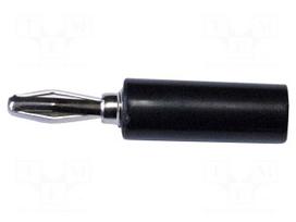 Plug | 4mm banana | 15A | 1kVAC | black | non-insulated | 40.4mm