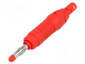 Plug | 4mm banana | 32A | 30VAC | 60VDC | red | 68.3mm | Mounting: on cable