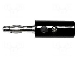 Plug | 4mm banana | 15A | 1kVAC | black | 43mm | Plating: nickel plated