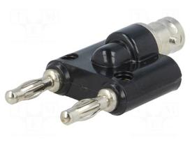4mm banana | BNC socket,banana 4mm plug x2 | double | 53mm