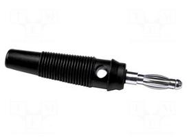 Plug | 4mm banana | 24A | 30VAC | 60VDC | black | 60mm | Mounting: screw