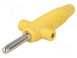 Plug | 4mm banana | 30A | 60VDC | yellow | 3mΩ | 2.5mm2 | 60.5mm