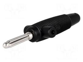 Plug | 4mm banana | 30A | 60VDC | black | 3mΩ | 2.5mm2 | Mounting: on cable