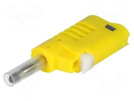Plug | 4mm banana | 36A | 30VAC | 60VDC | yellow | Mounting: on cable