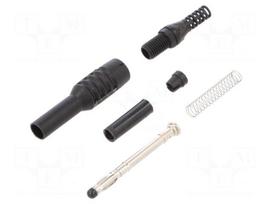 Plug | 4mm banana | 10A | 1kVAC | black | insulated,with sliding cover