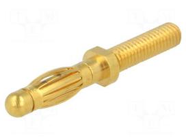 Plug | 4mm banana | 32A | 60VDC | 35mm | Plating: gold-plated | Thread: M4