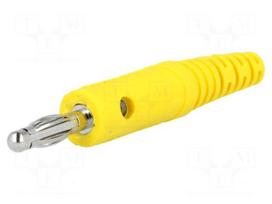 Plug | 4mm banana | 10A | 60VDC | yellow | Max.wire diam: 2.8mm