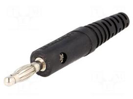 Plug | 4mm banana | 10A | 60VDC | black | Max.wire diam: 2.8mm