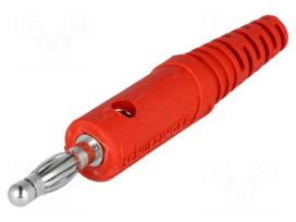 Plug | 4mm banana | 10A | 60VDC | red | Max.wire diam: 2.8mm