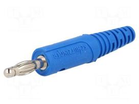 Plug | 4mm banana | 10A | 60VDC | blue | Max.wire diam: 2.8mm