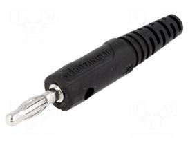 Plug | 4mm banana | 10A | 60VDC | black | Max.wire diam: 2.8mm