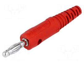 Plug | 4mm banana | 10A | 60VDC | red | Max.wire diam: 2.8mm