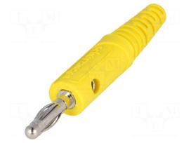 Plug | 4mm banana | 32A | 60VDC | yellow | Max.wire diam: 2.8mm
