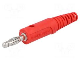 Plug | 4mm banana | 32A | 60VDC | red | Max.wire diam: 2.8mm