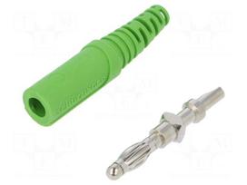 Plug | 4mm banana | 32A | 70VDC | green | non-insulated