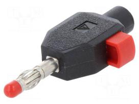 Plug | 4mm banana | 10A | 60V | black | insulated | 2.5mm2