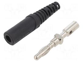 Plug | 4mm banana | 32A | 70VDC | black | non-insulated