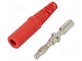 Plug | 4mm banana | 32A | 70VDC | red | non-insulated