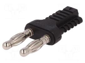 Stackable safety shunt | banana 4mm socket,banana 4mm plug x2