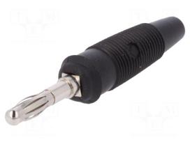 Plug | 4mm banana | 32A | 60VDC | black | non-insulated | for cable | 3mΩ