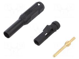 Plug | 2mm banana | black | Max.wire diam: 2.7mm | Overall len: 39.7mm