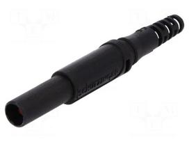 Plug | 4mm banana | 32A | 1kVDC | black | insulated | Overall len: 44.7mm