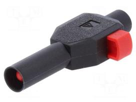 Plug | 4mm banana | 10A | 600V | black | insulated | Connection: crimped