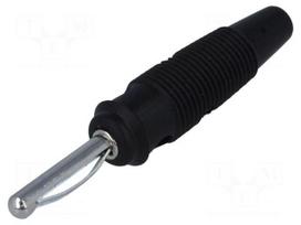 Plug | 4mm banana | 16A | 60VDC | black | 3mΩ | 1.5mm2 | Contacts: brass